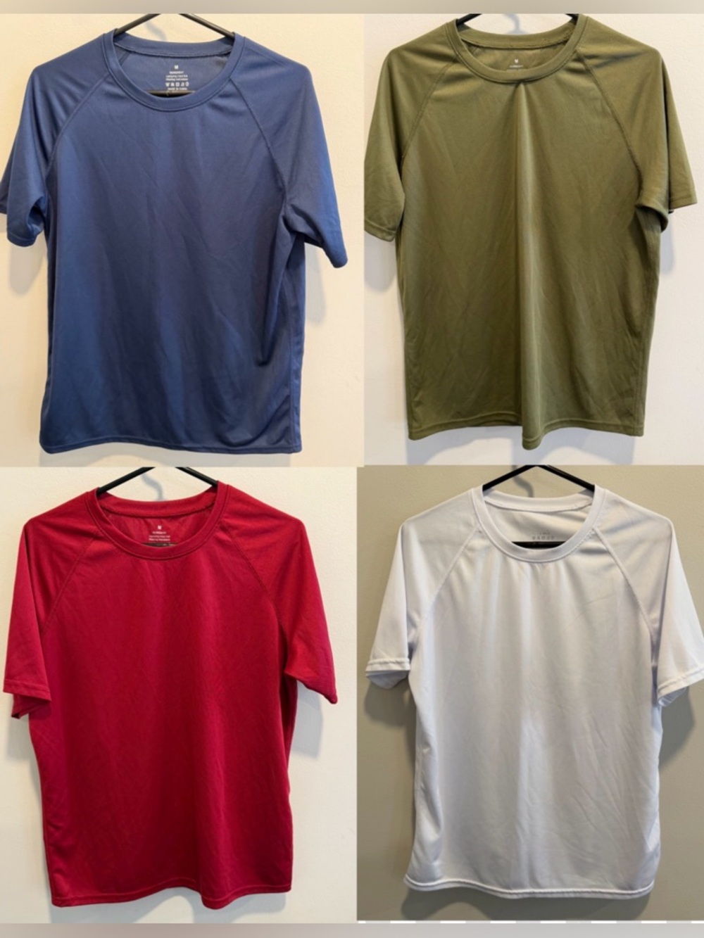 Pack of 4 Men's Athletic Shirt Tshirts size M Red Green Navy White